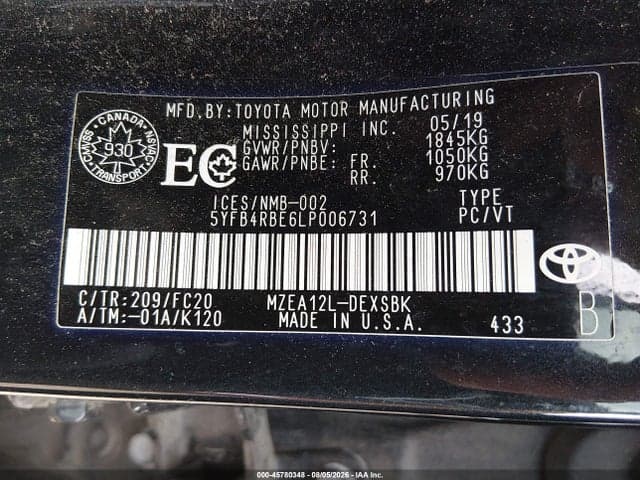 2020 TOYOTA COROLLA SE 9