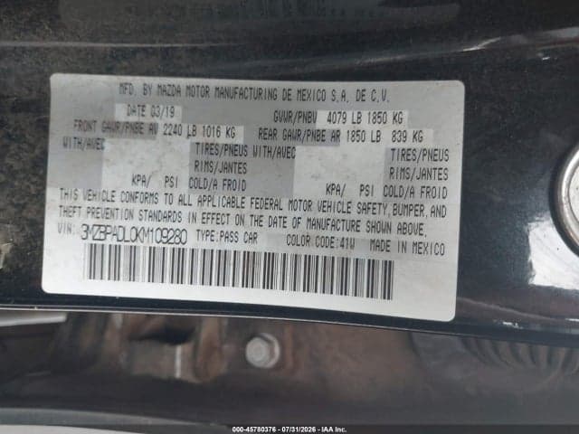 2019 MAZDA MAZDA3 PREFERRED PACKAGE 9