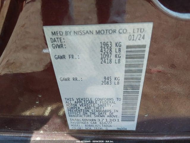 2024 NISSAN ALTIMA SV FWD 9