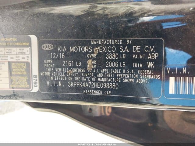 2017 KIA FORTE LX 9