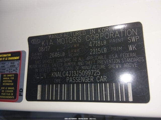2018 KIA CADENZA PREMIUM 9