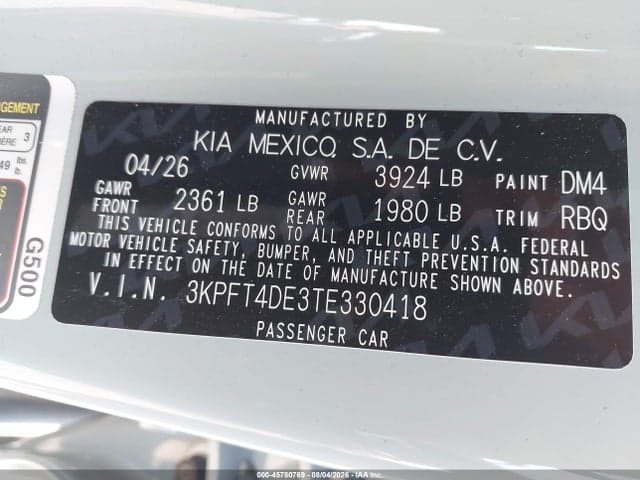 2026 KIA K4 LXS 9