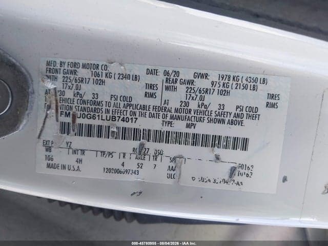 2020 FORD ESCAPE SE 9