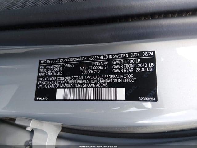 2025 VOLVO XC60 B5 CORE 9