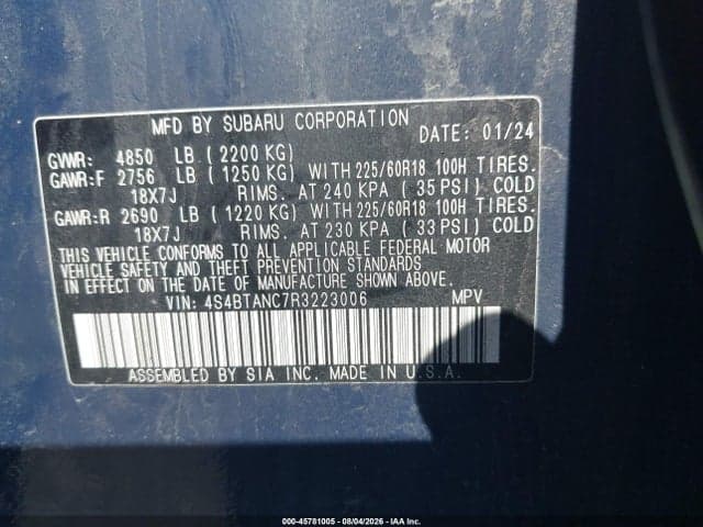 2024 SUBARU OUTBACK LIMITED 9