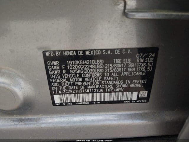 2025 HONDA HR-V 2WD LX 9