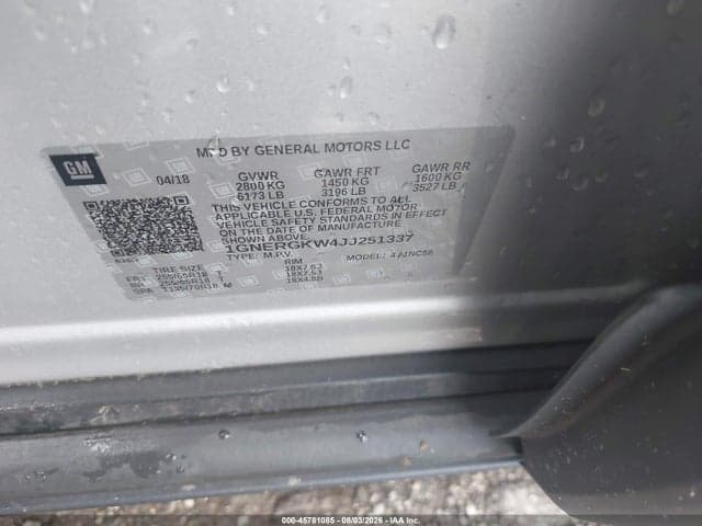 2018 CHEVROLET TRAVERSE LT CLOTH 9