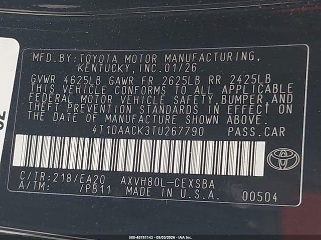 2026 TOYOTA CAMRY SE 9