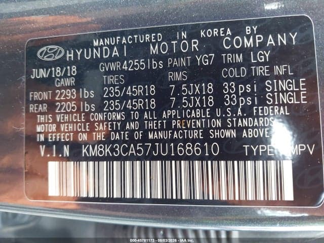 2018 HYUNDAI KONA LIMITED 9