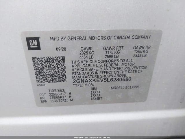 2020 CHEVROLET EQUINOX FWD LT 1.5L TURBO 9