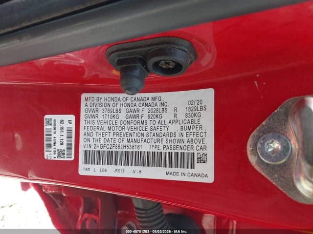2020 HONDA CIVIC SPORT 9