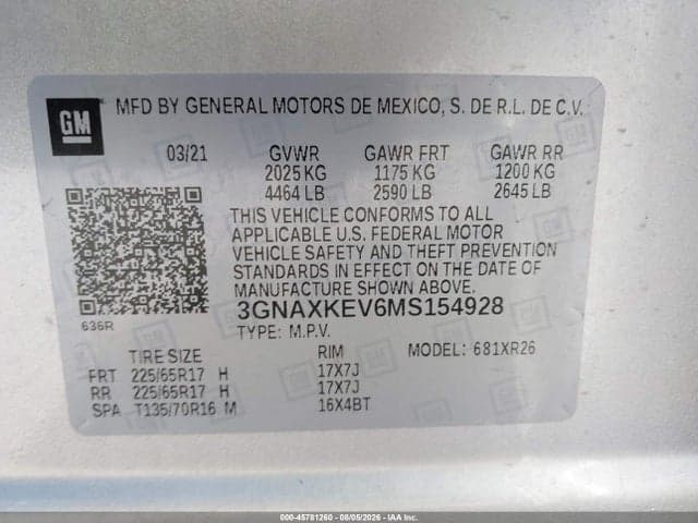 2021 CHEVROLET EQUINOX FWD LT 9