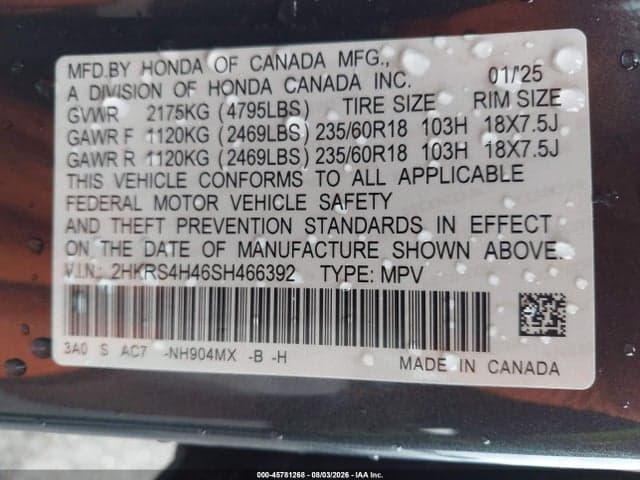 2025 HONDA CR-V EX AWD 9