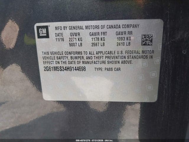 2017 CADILLAC XTS LUXURY 9