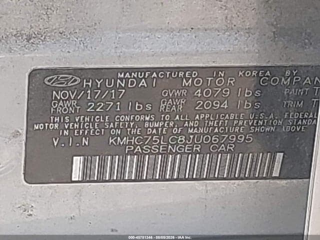 2018 HYUNDAI IONIQ HYBRID SEL 9