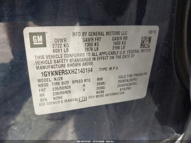 2017 CADILLAC XT5 PREMIUM LUXURY 9