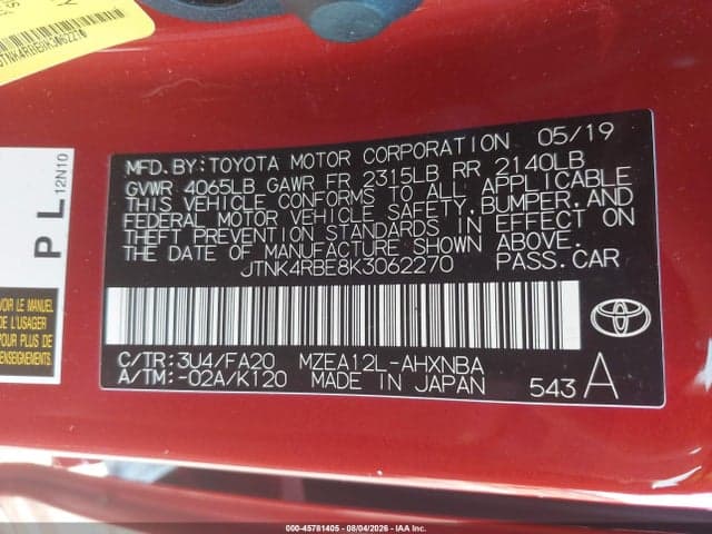 2019 TOYOTA COROLLA SE 9