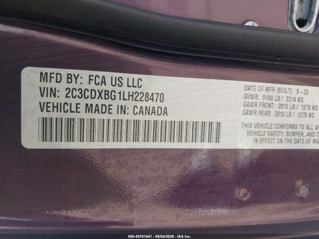 2020 DODGE CHARGER SXT RWD 9