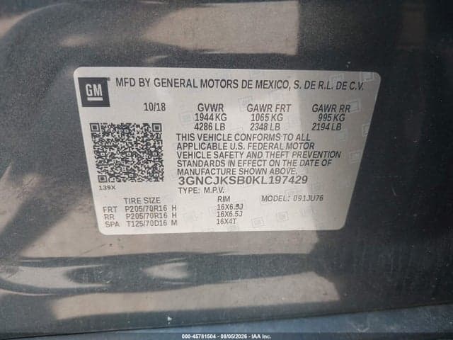 2019 CHEVROLET TRAX LS 9
