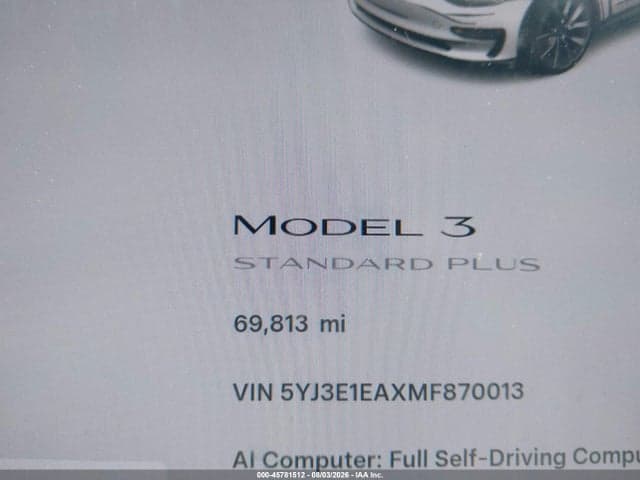 2021 TESLA MODEL 3 STANDARD RANGE PLUS REAR-WHEEL DRIVE 14