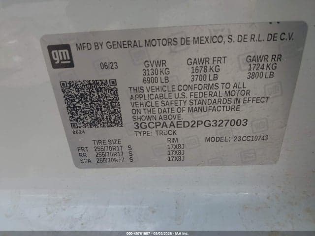 2023 CHEVROLET SILVERADO 1500 2WD STANDARD BED WT 9