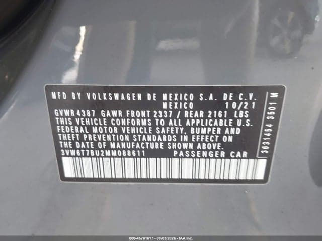 2021 VOLKSWAGEN JETTA GLI 2.0T AUTOBAHN/2.0T S 9