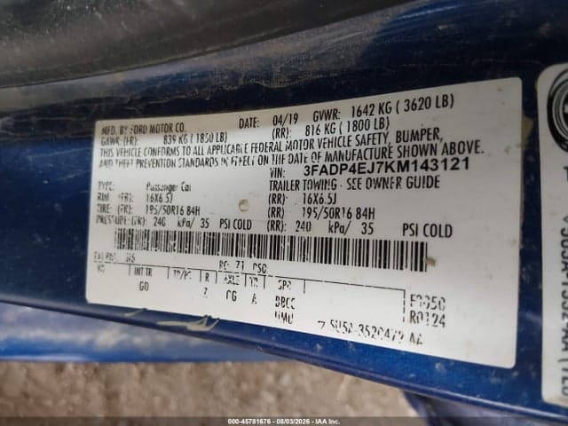 2019 FORD FIESTA SE 9