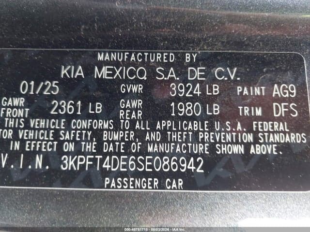 2025 KIA K4 LXS 9
