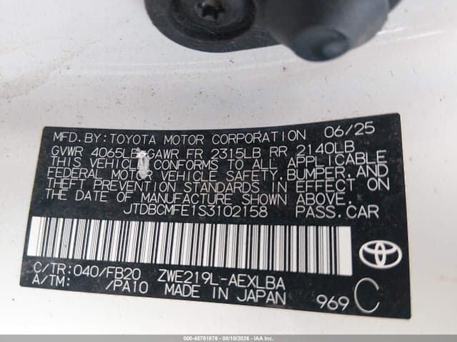 2025 TOYOTA COROLLA HYBRID LE 9