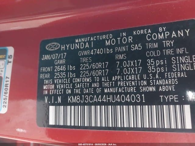 2017 HYUNDAI TUCSON SE 9