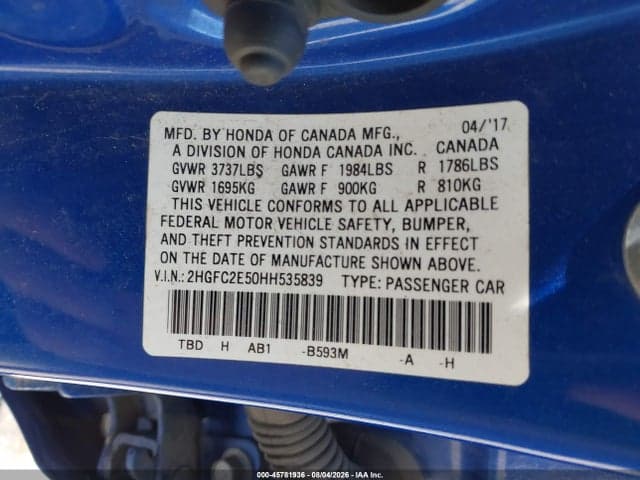 2017 HONDA CIVIC LX 9
