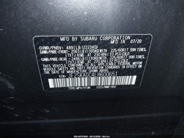 2020 SUBARU FORESTER PREMIUM 9