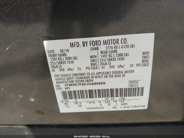 2018 FORD EXPLORER LIMITED 9