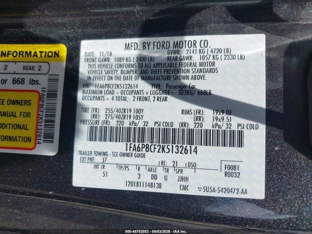 2019 FORD MUSTANG GT PREMIUM 9