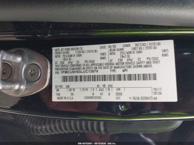 2020 FORD ESCAPE SEL 9