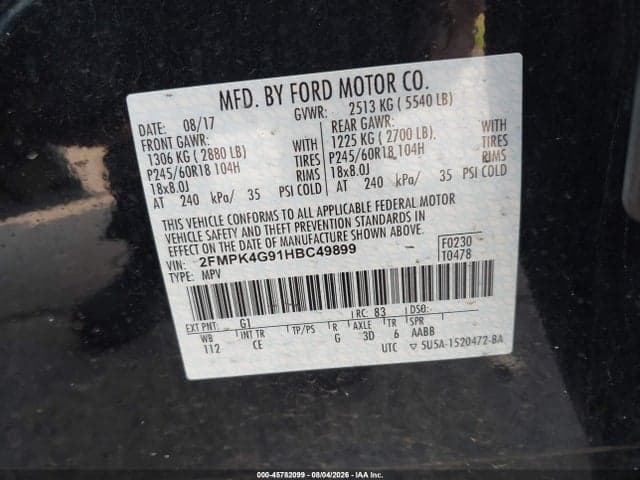 2017 FORD EDGE SE 9