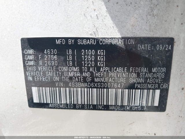 2025 SUBARU LEGACY PREMIUM 9