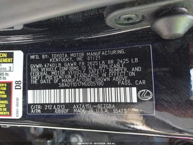 2021 LEXUS ES 250 9