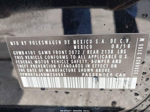 2017 VOLKSWAGEN JETTA 1.4T SE 9