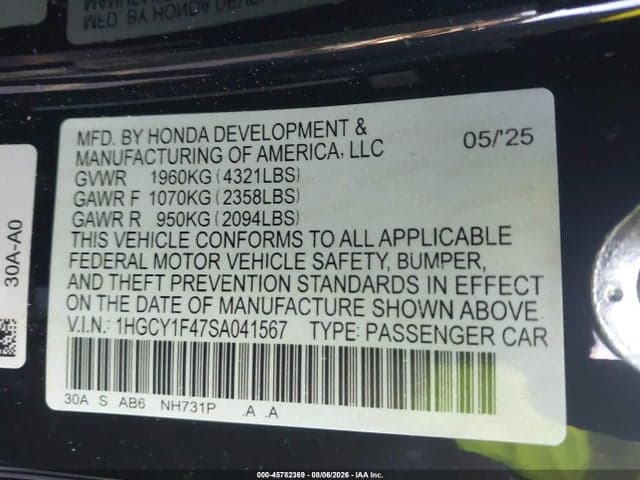 2025 HONDA ACCORD SE 9