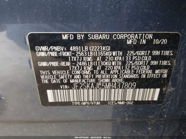 2021 SUBARU FORESTER PREMIUM 9
