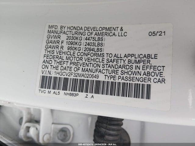 2021 HONDA ACCORD SPORT 2.0T 9