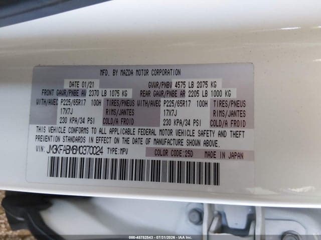 2021 MAZDA CX-5 SPORT 9