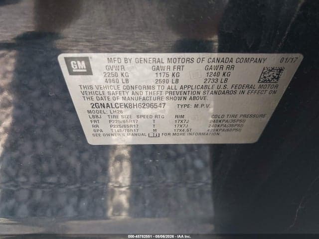 2017 CHEVROLET EQUINOX LT 9
