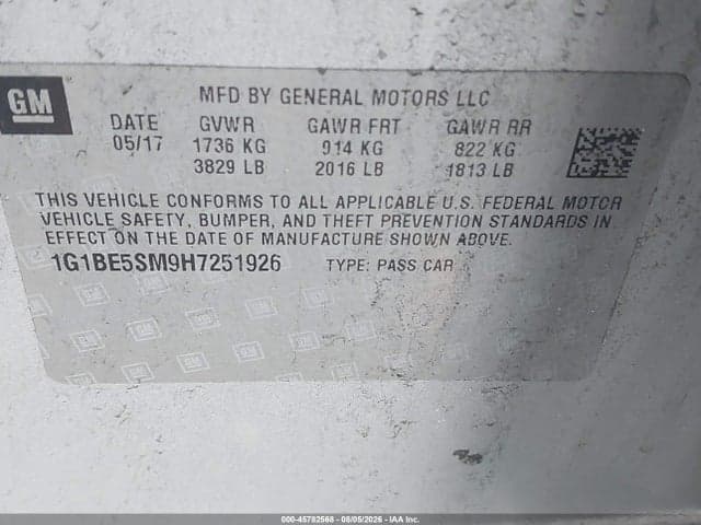 2017 CHEVROLET CRUZE LT AUTO 9