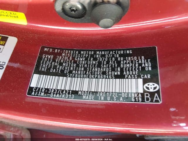 2019 TOYOTA COROLLA XLE 9