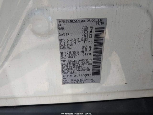 2019 NISSAN ROGUE SL 9