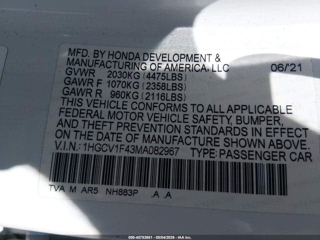 2021 HONDA ACCORD SPORT SPECIAL EDITION 9
