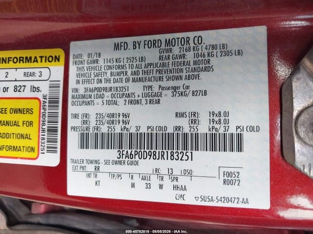 2018 FORD FUSION TITANIUM 9