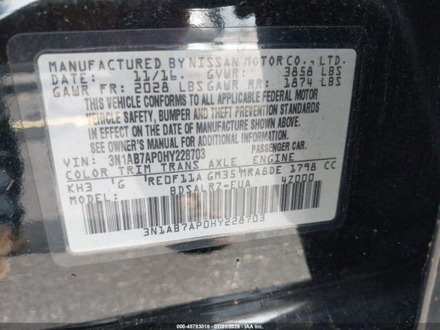 2017 NISSAN SENTRA SR 9